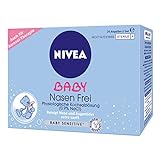 NIVEA BABY Nasen frei (24 Ampullen à 5 ml), Nasenpflege mit Kochsalzlösung reinigt Nase und Augenlider, befeuchtet die Nase und erleichtert das Atmen