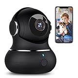 Little elf Überwachungskamera, [2022 Neu] Babyphone mit Kamera mit Bewegungserkennung, Nachtsicht, Zwei-Wege-Audio, 1080P WLAN Kamera, 360 Grad Kamera für Hunde, Haustierkamera mit APP, Alexa