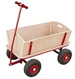 Izzy Bollerwagen Holz Kinder Luftreifen 100kg für alle Gelände geeignet (Holzbollerwagen mit pannensicheren PU-Reifen)