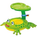 all Kids United Baby Schwimm-Reifen Schwimmsitz Babysitz Klein-Kinder Schwimmring - Frosch Baby-Boot mit UV-Schutz Dach