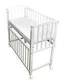 Dedstore-Baby Babybett mit Matratze 90x40 cm Höhenverstellbar - Babybett Komplett Set - Beistellbett Baby Weiß - Baby Bett - Kinderbett - Babybetten - Bett Baby - Baby Bed