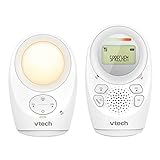 VTech Digitales Audio-Babyphon DM1211 – Mit DECT-Technologie, Gegensprechfunktion, LCD-Lautstärkeanzeige, Temperatursensor, Nachtlicht u. v. m. – Mit Eltern- und Babyeinheit