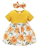 Amissz Kleider für Baby Mädchen 6 Monate-3 Jahre Bestickt Tüll Blume Prinzessin Kinder Kurzarm Kleid für Hochzeit Geburtstag Party