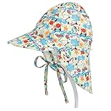 Lazz1on Baby Sonnenhut mit Nackenschutz UV Schutz UPF50+ Jungen Mädchen Sommer Strandhut für Angeln Reise Schwimmbad Outdoor Ausflug Hut