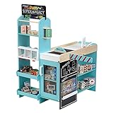 Theo Klein 9391 Supermarket , Wood (MDF) I Modern Store incl Cash Register, Barrier, Chalkboard and Accessories I Toys for Children Aged 3 and over