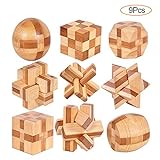 YGZN 9 Stück Denksportaufgaben Cube - Knobelspiele Set - Holzspielzeug - 3D Puzzle - Geduldspiel aus Holz - Logisches Spielzeug und Geschenk für Kinder und Erwachsene (Wooden Puzzles 9Set)