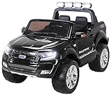 Actionbikes Motors Kinder Elektroauto Ford Ranger Wildtrak - 4 x 45 Watt Motor - Allrad - 2-Sitzer - 2,4 Ghz Rc Fernbedienung - Touch-Display (Allrad Schwarz)