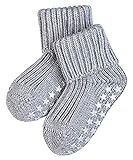FALKE Unisex Baby Catspads Cotton Baumwolle Einfarbig 1 Paar Hausschuh Socken, Grau (Light Grey 3400), 12-18 Monate EU