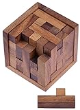 LOGOPLAY Packwürfel 125er Cube S - 3D Puzzle - Denkspiel - Knobelspiel - Geduldspiel - Logikspiel im Holzrahmen