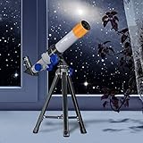 Bresser Junior kompaktes Kinder-Teleskop 40/400 mit Tischstativ für Kinder ab 8 Jahren