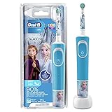Oral-B Kids Frozen Elektrische Zahnbürste/Electric Toothbrush für Kinder ab 3 Jahren, 2 Putzmodi für Zahnpflege, extra weiche Borsten, 4 Sticker, blau (Design kann variieren)