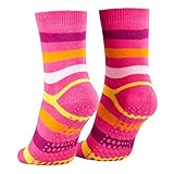 Piarini 2 Paar Kinder Stoppersocken ABS Socken Anti Rutschsocken Noppen Baumwolle Jungen Mädchen Pink Gr. 31 32 33 34