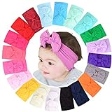 20 Stück Baby Mädchen Nylon-Stirnbänder Turban Haarbänder Elastisches Haar-Zubehör für Kinder Kleinkinder Säuglinge Neugeborene
