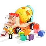 Lihgfw Baby-Form-Sortierung Auto-Geschenk, Kinderform, passende kognitive Spielzeugauto, pädagogische Bausteine ​​Holzautospielzeug, gebraucht für 1 und 2-jährige Jungen Kleinkinder