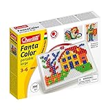 Quercetti - Fanta Color Tragbares großes Kompositionsspiel, Mehrfarbig, 300 Teile, 0954, 3 - 6 Jahre