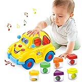 HOLA Baby Spielzeug ab 18 Monate, Früherziehung Musikbus, Verschiedene Früchte/Musik/Licht/ Rätsel,Geschenk Spielzeug für 1 2 3 jährige Jungen Mädchen