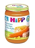 HiPP Karotten mit Mais und Bio-Kalb, 6er Pack (6 x 190 g)