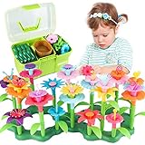 CENOVE Blumengarten Spielzeug für 3-6 Jährige Mädchen, DIY Bouquet Sets mit Aufbewahrungskiste, Kunst Blumenarrangement Geschenk für Mädchen und Jungen (130PCS)