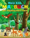 Mein XXL Malbuch der heimischen Tiere: Das besondere Ausmalbuch mit spannenden Infos und Fakten zu den hiesigen Waldbewohnern und Bauernhoftieren für alle Kinder im Kindergarten-Alter