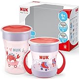 NUK Magic Cup & Mini Magic Cup Trinklernbecher, Duo-Set | auslaufsicherer 360°-Trinkrand | ab 6 Monaten | auslaufsicher und BPA-frei | 160 ml & 230 ml | rot