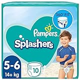Pampers Baby Windeln Größe 5-6, Splashers, 10 Stück, Einweg-Schwimmwindeln, Für Sicheren Schutz Im Wasser