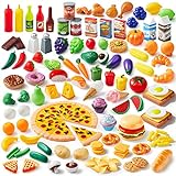 JOYIN 135 Stück Küchenspielzeug Set, Schneiden Obst Gemüse Lebensmittel Küche Kinder Kleinkinder Pädagogisches Lernen Spielzeug, Rollenspiele, Geschenk