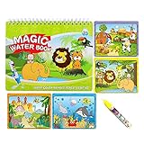 Sipobuy Magie Wasser Zeichnung Buch Wasser Malbuch Doodle mit Zauberstift Malbrett Für Kinder Bildung Zeichnung Spielzeug (Tierwelt)