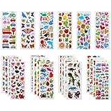 Vicloon Aufkleber für Kinder, 22 Verschiedene 3D Stickers 520+ Geschwollene Aufkleber Einschließlich Tiere, Dinosaurier, Autos, Zahlen, Früchte, Flugzeug und Mehr