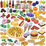 JOYIN 135 Stück Küchenspielzeug Set, Schneiden Obst Gemüse Lebensmittel Küche Kinder Kleinkinder Pädagogisches Lernen Spielzeug, Rollenspiele, Geschenk